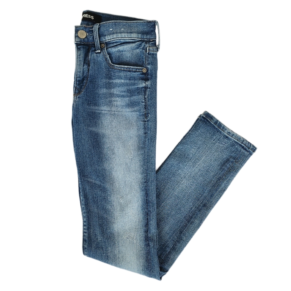 Express Denim Perfect Stretch + Jeans Size 0 Regular Medium Blue